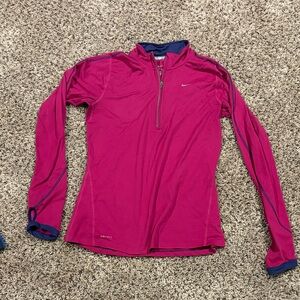 Nike Women's Pink and Blue Long Sleeve Tee